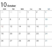 １０月の定休日について