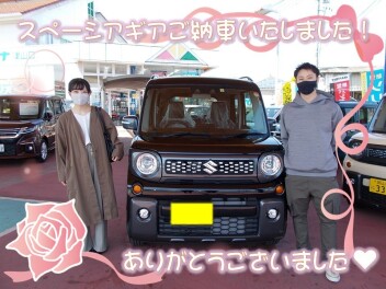 スペーシアギア☆ご納車いたしました(ᐡ •̥  ̫ •̥ ᐡ)♡