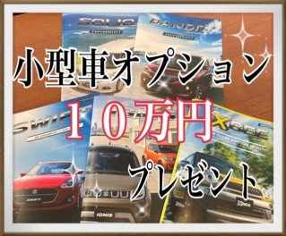 小型車オプション１０万円プレゼント実施中～～！