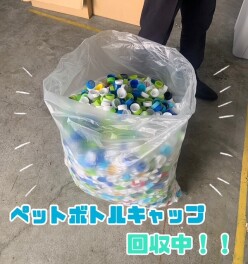 ペットボトルキャップを回収しています！