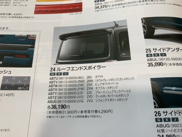 ルーフエンドスポイラー その他 お店ブログ スズキアリーナ千曲