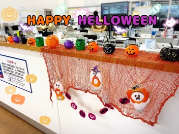ハロウィンのかざりつけしました♪