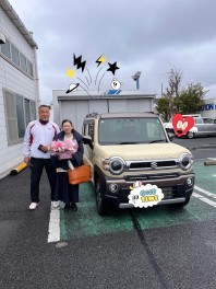 【ハスラー ご納車】ご夫婦揃ってスズキ車に！！