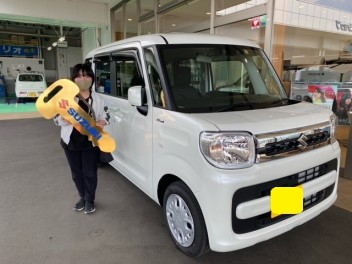 スペーシアのピュアホワイトパール納車致しました！