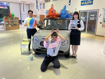 展示車にラパンLCがやってきました！　試乗車もあります！