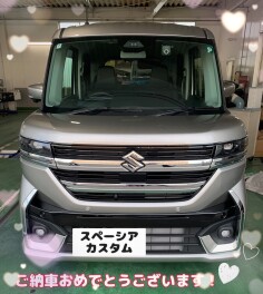 新型スペーシアカスタムの納車式を行いました！