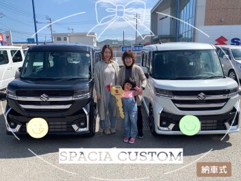家族2台揃ってのスペーシアカスタムの納車式☆