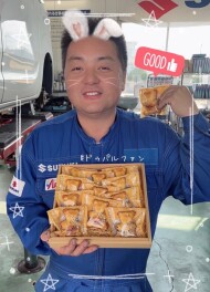 お客様からクマの形のマドレーヌ頂きました☆