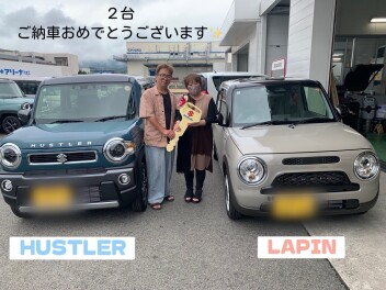 ハスラーとラパンの2台納車式を行いました!