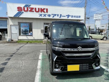 【ご納車紹介】漆黒の高級感！新型スペーシアカスタムをご納車いたしました！