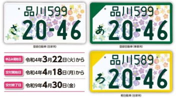 新しい図柄入りナンバーの申し込みが始まりました