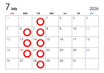 ★7月定休日★