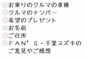 FAN’S応募事項