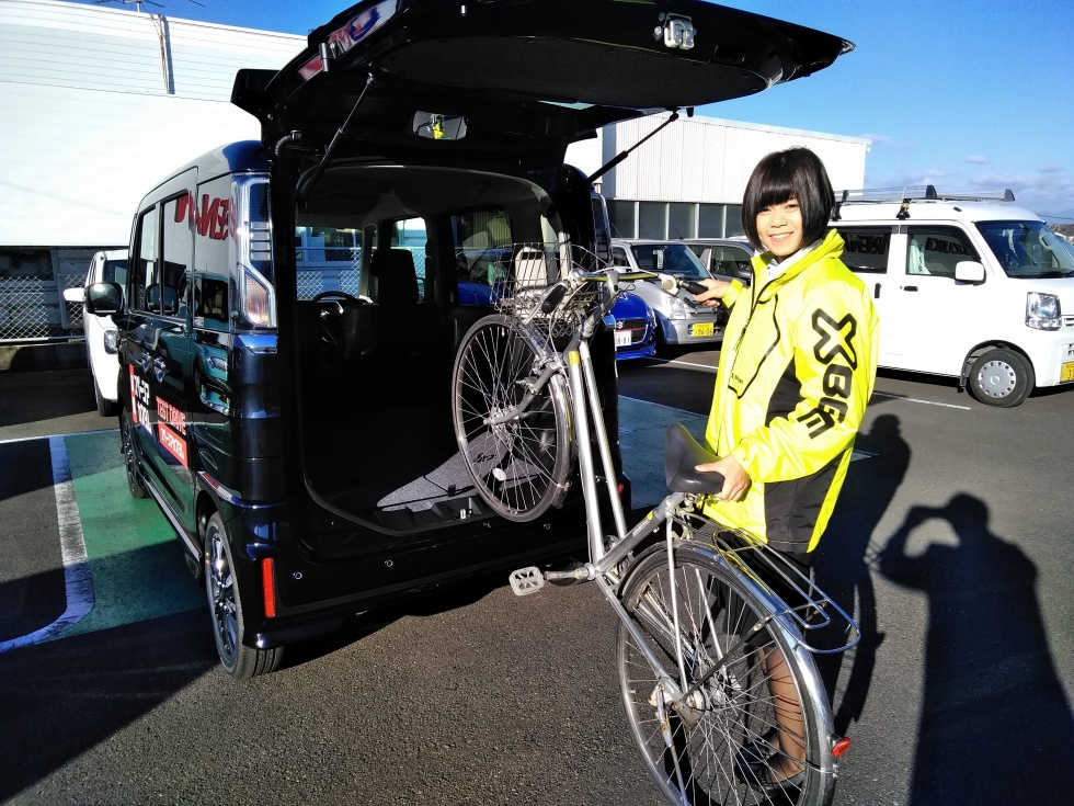 新型 スペーシア 自転車 乗せ 方