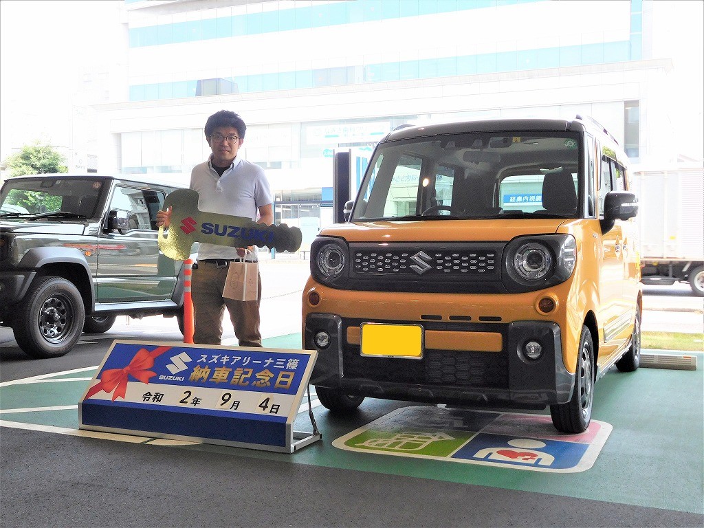 F様 スペーシアギアご納車です 納車ギャラリー お店ブログ 株式会社スズキ自販広島 スズキアリーナ三篠