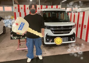 営業田村お客様T様スペーシアカスタムご納車させて頂きました♪