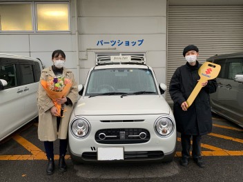 I様にラパンLCをご納車させて頂きました