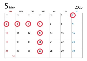 〇5月の長期休業についてのお知らせ〇