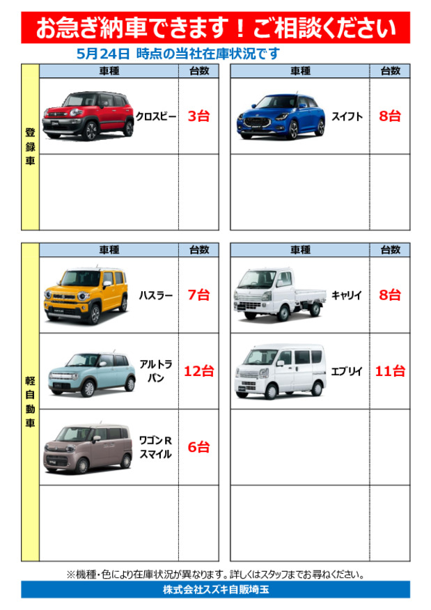 【在庫車情報】お急ぎ納車できます、ご相談ください！