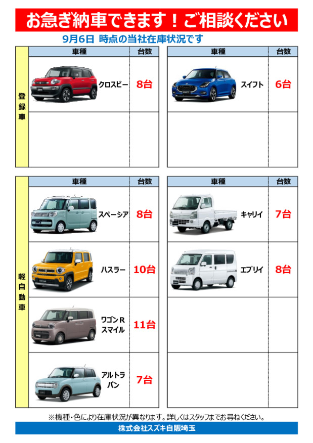【在庫車情報】お急ぎ納車できます、ご相談ください！