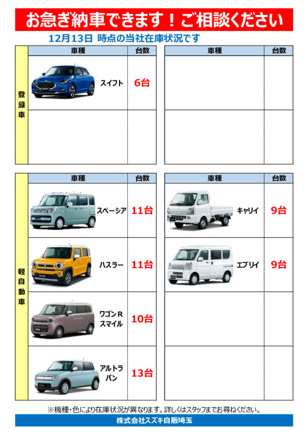 【在庫車情報】お急ぎ納車できます、ご相談ください！