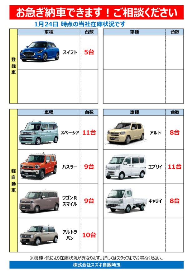 【在庫車情報】お急ぎ納車できます、ご相談ください！