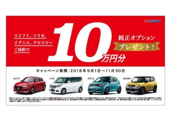 小型車オプション１０万円プレゼント!(^^)!