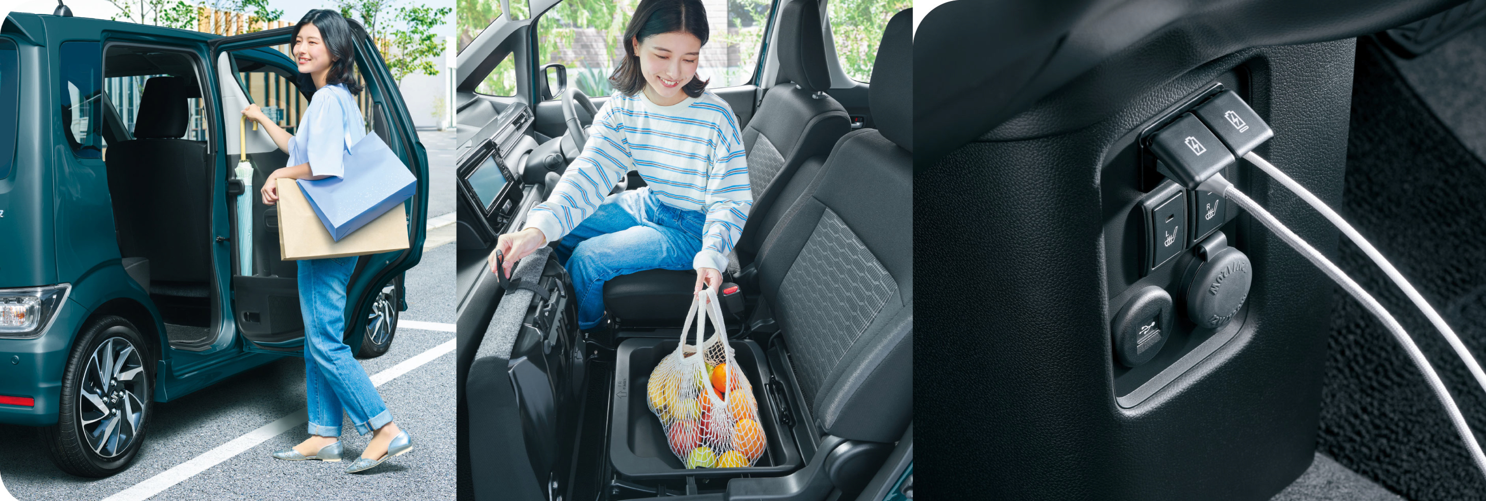 アンブレラホルダー・助手席アンダーボックス・USBソケット_ワゴンR