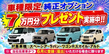 【車種限定】純正オプション 7万円分プレゼント！！