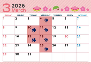 ☆3月定休日のご案内☆