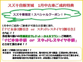 ☆　１月ももうわずか！１月がチャンスです！！　☆