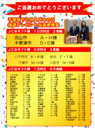 ２月スズキの日　ＪＣＢ抽選プレゼント当選者発表