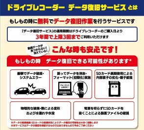 もしもの時に活躍するドライブレコーダーに…