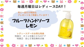 月に一度の特別なレディースデイのご案内