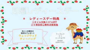 新年1発目レディースデーのご案内！