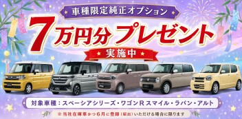 【車種限定】純正オプション 7万円分プレゼント！！