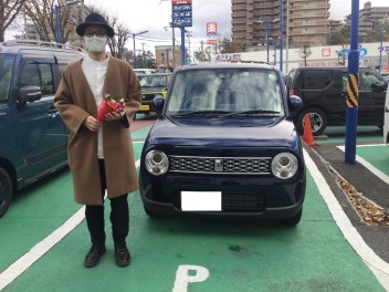 F様　ラパン納車　担当上野