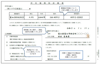 所有権解除について