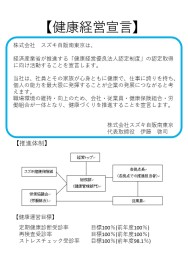 スズキ自販南東京　健康経営宣言