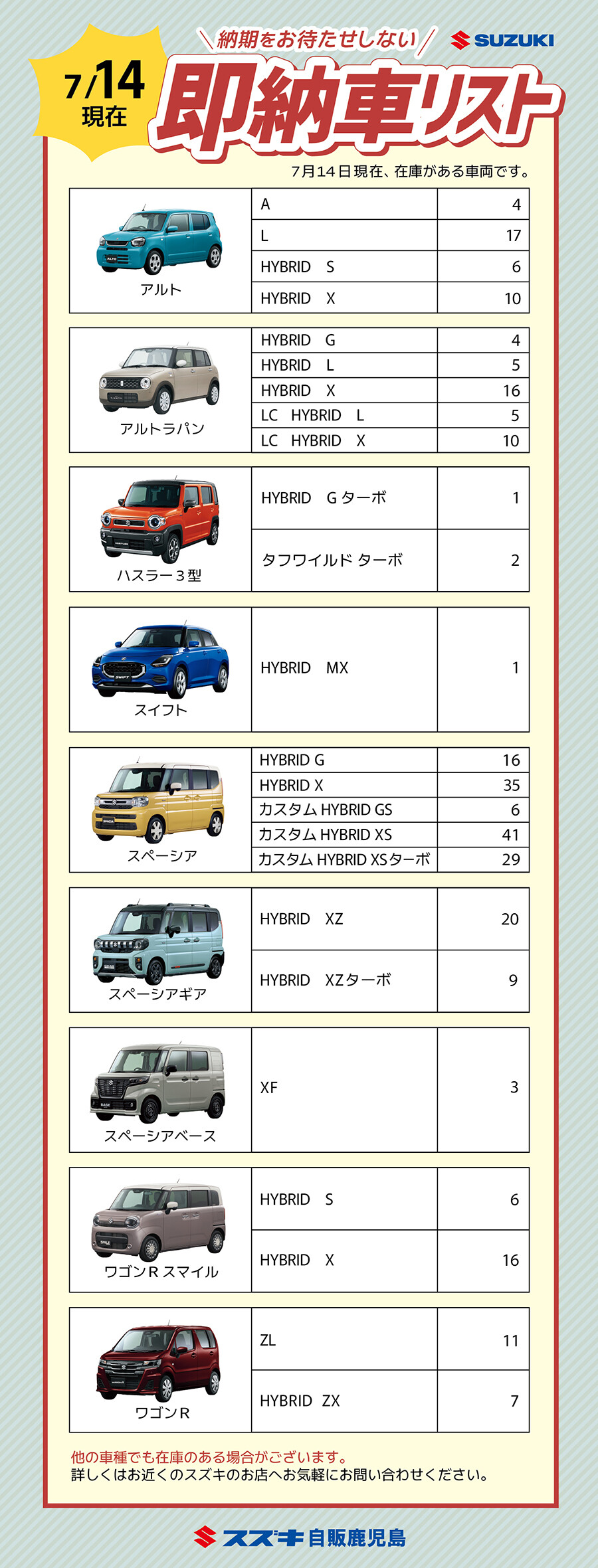 7/14更新】すぐに乗ることが出来る！即納車あります♪｜その他｜株式