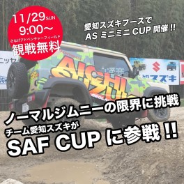 １１月２９日（日）ＳＡＦＣＵＰ参戦！