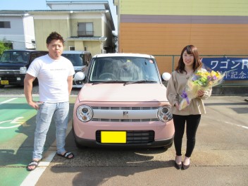 Ｍ様　ラパンご納車です(*^_^*)