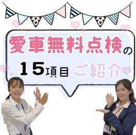 愛車無料点検は全部で１５項目！