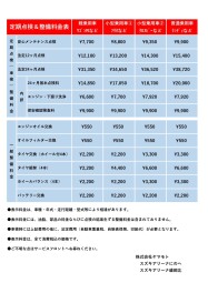 当店整備料金のご案内