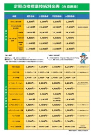 【点検整備】料金変更のお知らせ