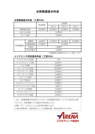 当店の点検・整備料金表のご案内