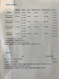 整備料金表