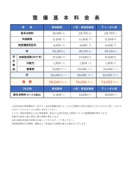 整備料金のご案内
