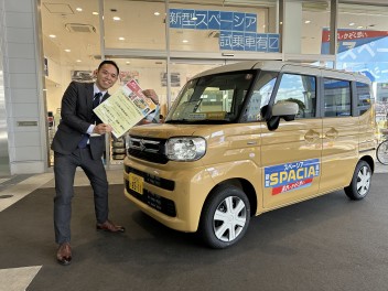 充実した装備で走りも快適！！スペーシアご試乗頂きました。