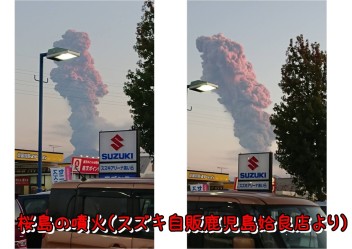 桜島噴火(+o+)
